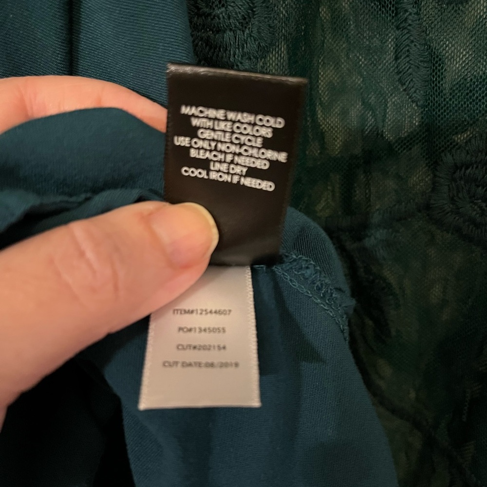 torrid dark teal camisole and lace overlay tank - Picture 7 of 9